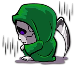 😞 저승사자, 죽음, 낫, 후드 쓴 사람, 만화, 공포 telegram sticker
