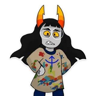 😒 персонаж, мультфильм, иллюстрация, цифровое искусство telegram sticker