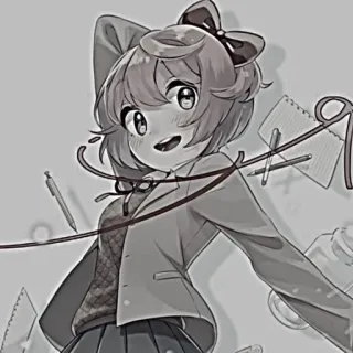 🍓 Sayori Doki Doki Literature Club! anime, manga, schoolgirl, cute, Sayori, Doki Doki Literature Club telegram sticker