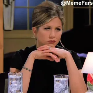 🤨 Rachel Green Friends @MemeFars มีม, ตลก, ประชดประชัน, รายการทีวี, ซิทคอม, ยุค 90 telegram sticker