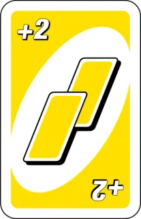💛 +2 uno, game, yellow, card whatsapp sticker