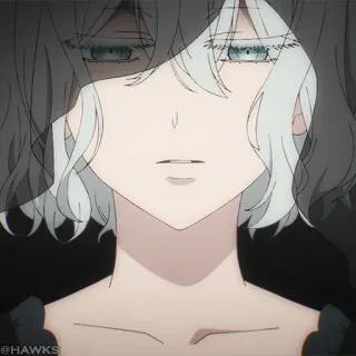 ❄️ @HAWKS Anime, Triste, Ragazza, Ritratto telegram sticker