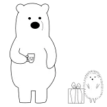 🎁 Ice Bear We Bare Bears Glace ours, We Bare Bears, Cartoon Network, Dessin animé, Ours, Hérisson, Cadeau, Tasse whatsapp sticker