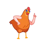 😃 Pollo, Umanoide, Animale, Divertente, Cartone animato telegram sticker
