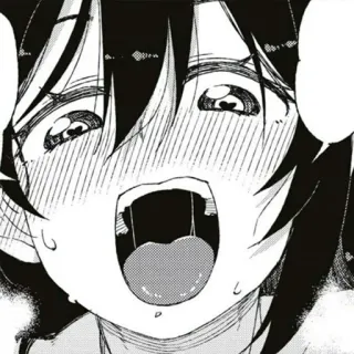 ❗️ Manga, Anime, Exagerado, Cara, Emoción, Boca Abierta whatsapp sticker