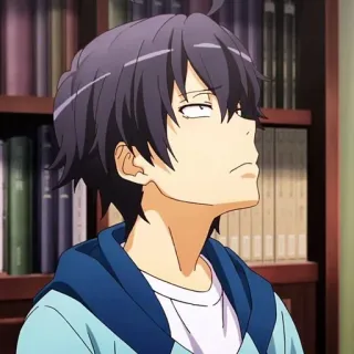 🫓 Hachiman Hikigaya My Teen Romantic Comedy SNAFU อนิเมะ, ตัวละคร, ฮาจิมัง, ฮิกิกายะ, วัยรุ่น, ตลก, โรแมนติก whatsapp sticker