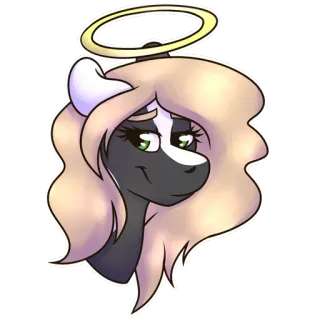 😇 Пони, Мультфильм, Аниме, Милый, Ангел, Животное, Иллюстрация telegram sticker