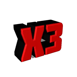 🤷‍♀️ X3 letra, símbolo, X3, rojo, negro, alfabeto whatsapp sticker