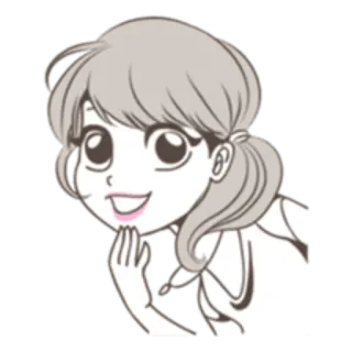 🤓 Kartun, Gadis, Ilustrasi, Stiker, Lucu, Wanita telegram sticker