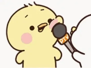 ⭐ PTV bebek, mikrofon, wawancara, kartun, imut, PTC telegram sticker