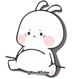 😭 грустный, зайчик, белый, милый, каваий, кролик telegram sticker