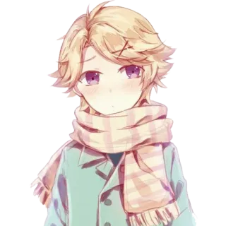 🙁 Anime, Lindo, Chico, Bufanda, Sonrojo telegram sticker