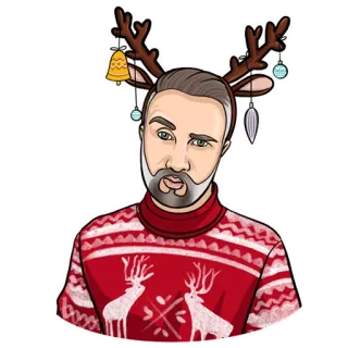 🎄 natal, rusa kutub, sweter, tanduk, musim dingin, liburan telegram sticker