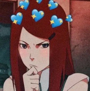 🎈 Kushina Uzumaki Naruto Аниме, Мультфильм, Кушина Узумаки, Наруто, Сердце, Женщина, Женщина telegram sticker