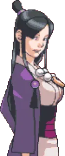 😠 Maya Fey Ace Attorney anime, female, video game, spirit medium telegram sticker