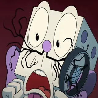 🥶 King Dice Cuphead Cartoon, Figur, King Dice, Cuphead, Würfel, Fan telegram sticker