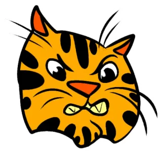 😠 hổ, động vật, mèo, hoạt hình, tức giận, sọc, mèo telegram sticker