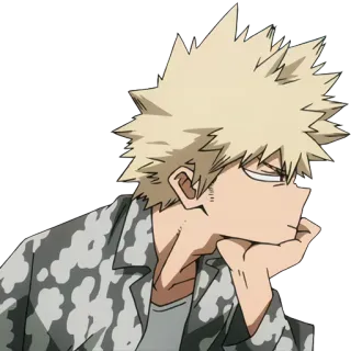 😒 Katsuki Bakugo My Hero Academia Anime, My Hero Academia, Katsuki Bakugo, Personaje, pelo rubio, personaje anime telegram sticker