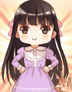 😊 动漫, 女孩, 可爱, 卡哇伊, 卡通, 角色, 兔子, 贴纸 telegram sticker