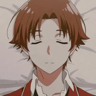 🍋 anime, menino, dormindo, desenho animado, cabelo ruivo telegram sticker