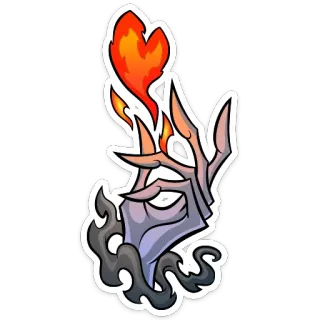 ❤️ hand, fire, smoke, magic, elemental whatsapp sticker