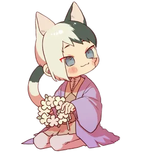 💐 고양이, 애니메이션, 치비, 귀여운, 귀여운, 일러스트 telegram sticker