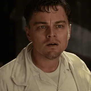 😯 Leonardo DiCaprio, aktor, portret, zszokowana mina, mężczyzna telegram sticker