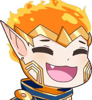 😄 elf, fantasy, orange hair, cartoon, happy telegram sticker