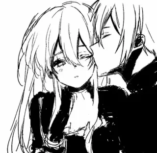 ❤️ anime, manga, romance, couple, kiss, love, art, drawing telegram sticker