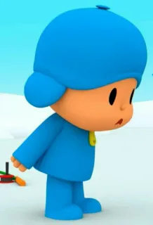 😆 Pocoyo pocoyo, cartoon, blauw, personage, kinderprogramma telegram sticker