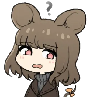 ❓ Anime, Gadis, Lucu, Pertanyaan, Bingung, Beruang telegram sticker