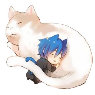 😪 mèo, anime, ngủ, chibi, dễ thương telegram sticker