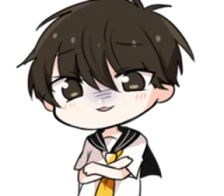 😨 anime, boy, school uniform, cute, cartoon whatsapp sticker