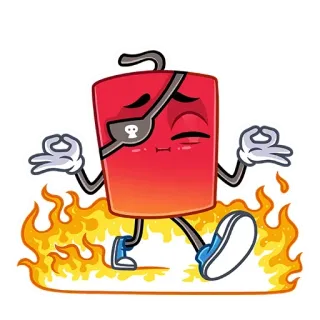 🧘‍♂️ desenho animado, pirata, fogo, meditação, personagem de desenho animado, adesivo whatsapp sticker