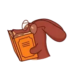 📖 lezen, boek, dier, bril, cartoon telegram sticker