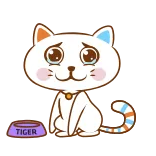 🐱 TIGER chat, triste, tigre, animal de compagnie, animal, dessin animé, kawaii whatsapp sticker