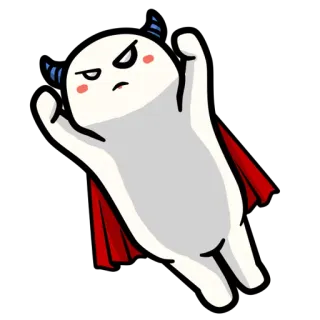 😡 cartoon, devil, superhero, cape, cute telegram sticker