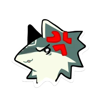 💢 angry, expression, furry, wolf, sticker telegram sticker