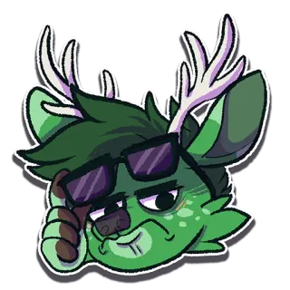 🤨 олень, солнцезащитные очки, круто, животное, мультфильм, наклейка telegram sticker