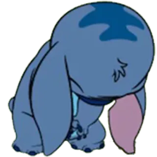 😞 Stitch Lilo & Stitch Cartoon, Alien, Blau, Traurig, Disney telegram sticker
