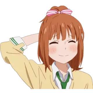 😅 anime, girl, smiling, cute, cartoon, happy telegram sticker