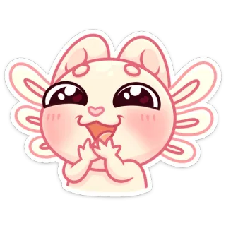 🤩 słodkie, kawaii, kreskówka, zwierzę, szczęśliwy, naklejka whatsapp sticker