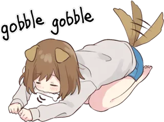 🐶 gobble gobble dibujos animados, perro, anime, engullir, hueso telegram sticker