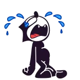 😭 chorando, triste, desenho animado, personagem, preto, branco, lágrimas whatsapp sticker