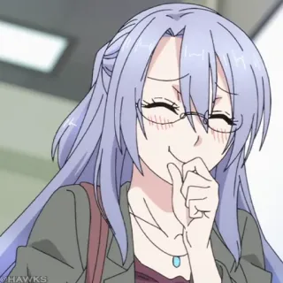 🌡 动漫, 女人, 眼镜, 卡通, 角色 telegram sticker