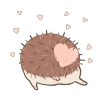 💕 erizo, lindo, animal, corazón, amor, kawaii, pegatina whatsapp sticker