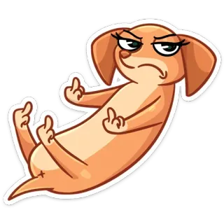 🖕 anjing, kartun, jari tengah, menyinggung, gestur, kasar, marah telegram sticker