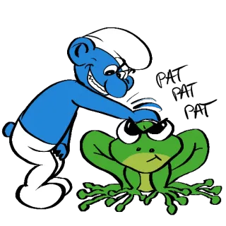 😈 Smurf スマーフ, カエル, 漫画, キャラクター telegram sticker