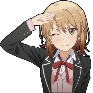 😉 Аниме, Девушка, Приветствие, Мультфильм telegram sticker