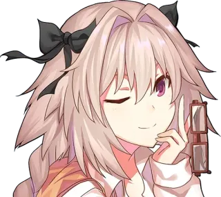 😉 Astolfo anime, manga, cute, smiling telegram sticker